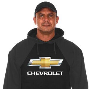JH DESIGN GROUP Men’s Chevy Bowtie Logo Flag Pullover Crewneck Sweatshirt Sm-3X
